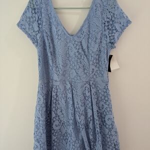 Elegant Blue Lace Dress